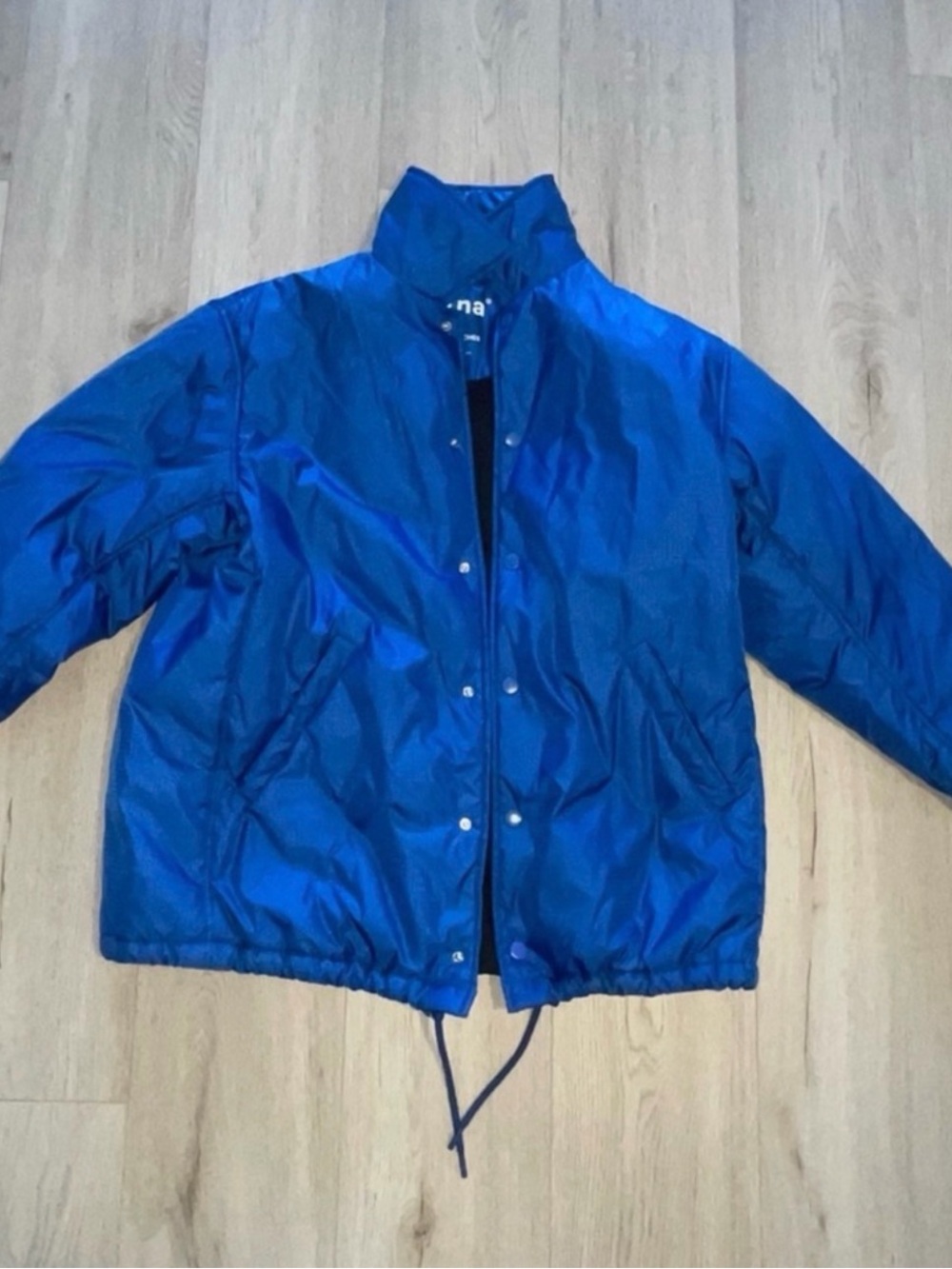Aritzia TNA Blue Varsity Coaches Jacket